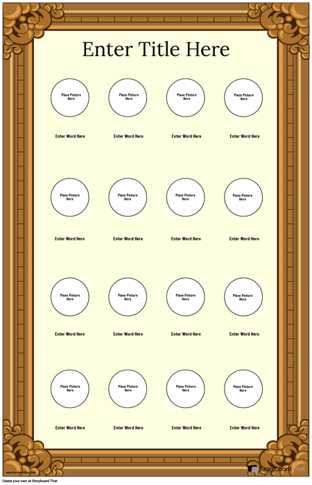 Плакат с Визуальной Лексикой в Рамке