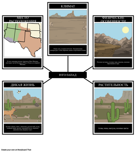 Карта Паука Юго-западного Региона