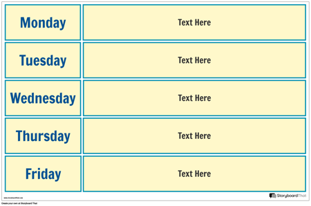 Плакат Календаря Школьной Недели 2