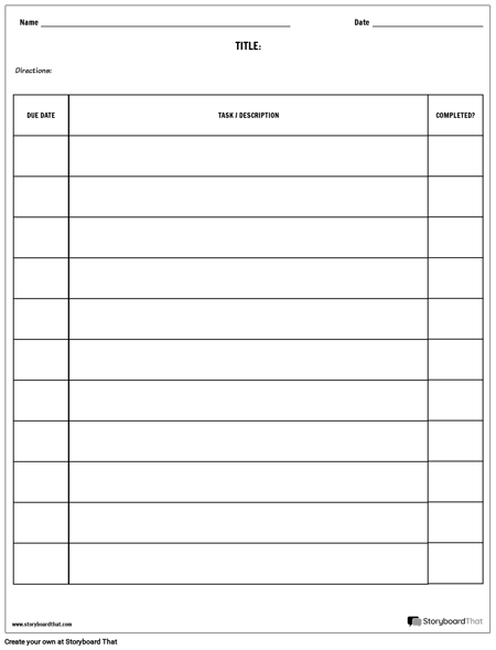 Контрольный Список - Срок Сдачи