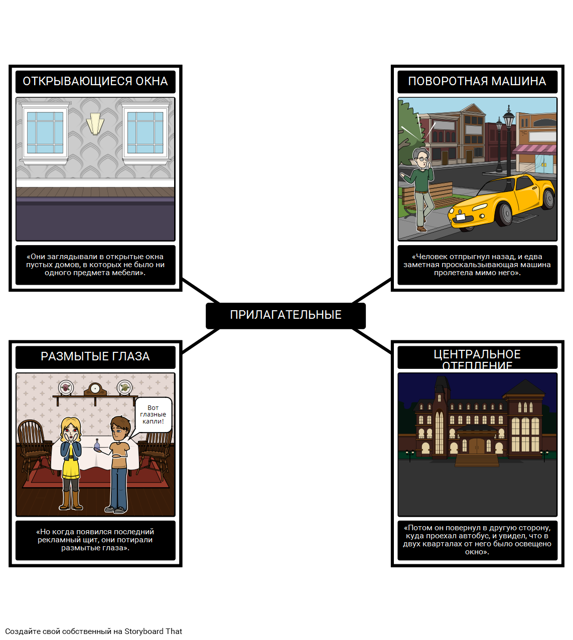 Знак Живописец - Прилагательные Storyboard de ru-examples