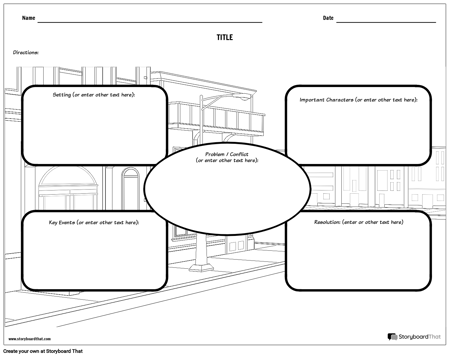 Карта-история с фоновой сценой