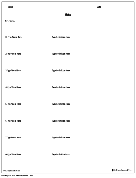 Соответствие Слов Определениям