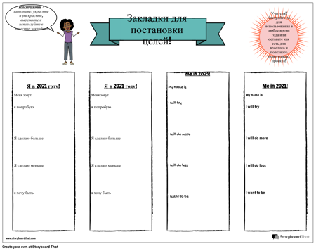 Закладки для постановки целей