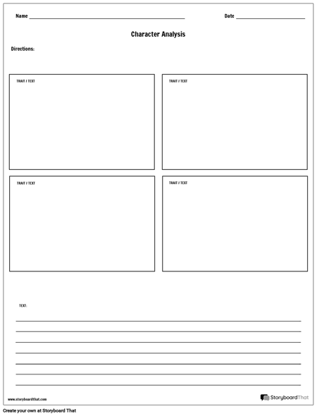 Ящики для Анализа Персонажей