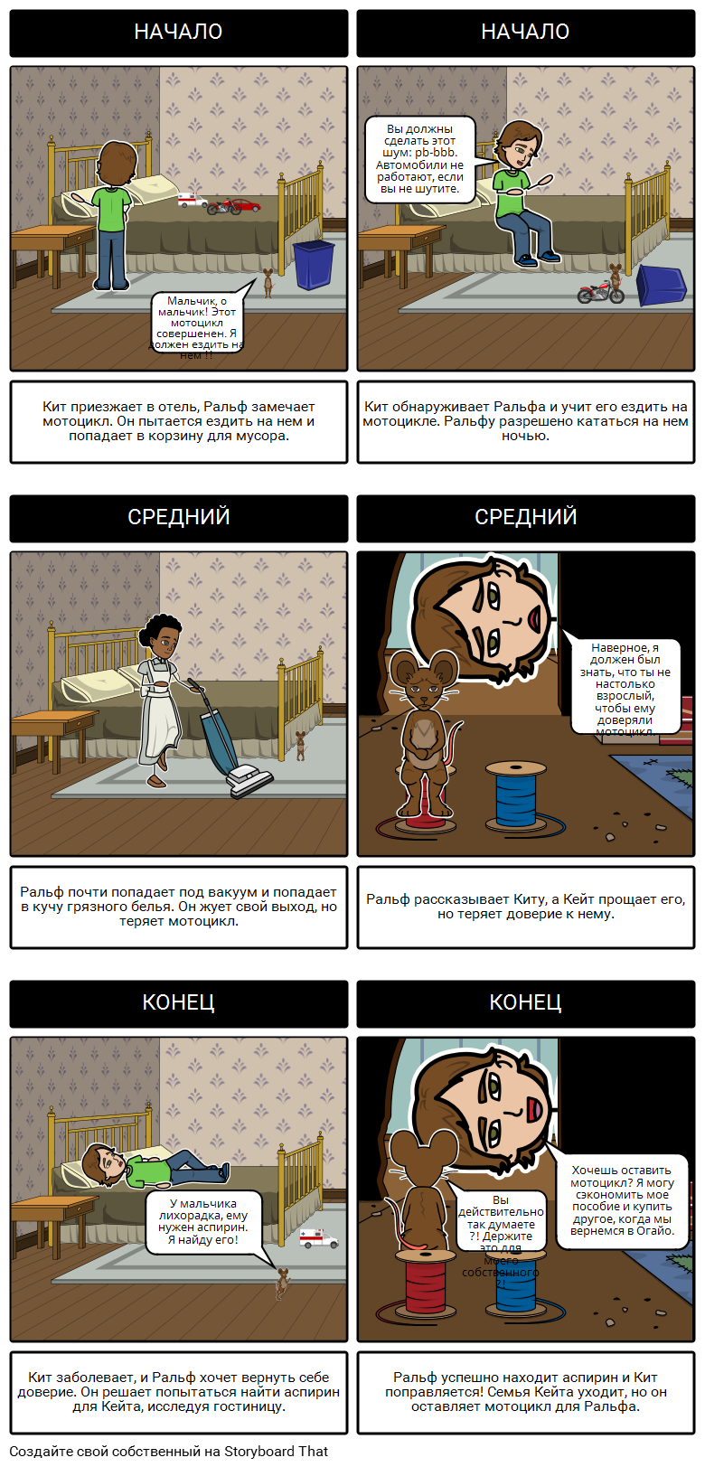 Мышь и Схема Мотоцикла Земля Storyboard per ru-examples