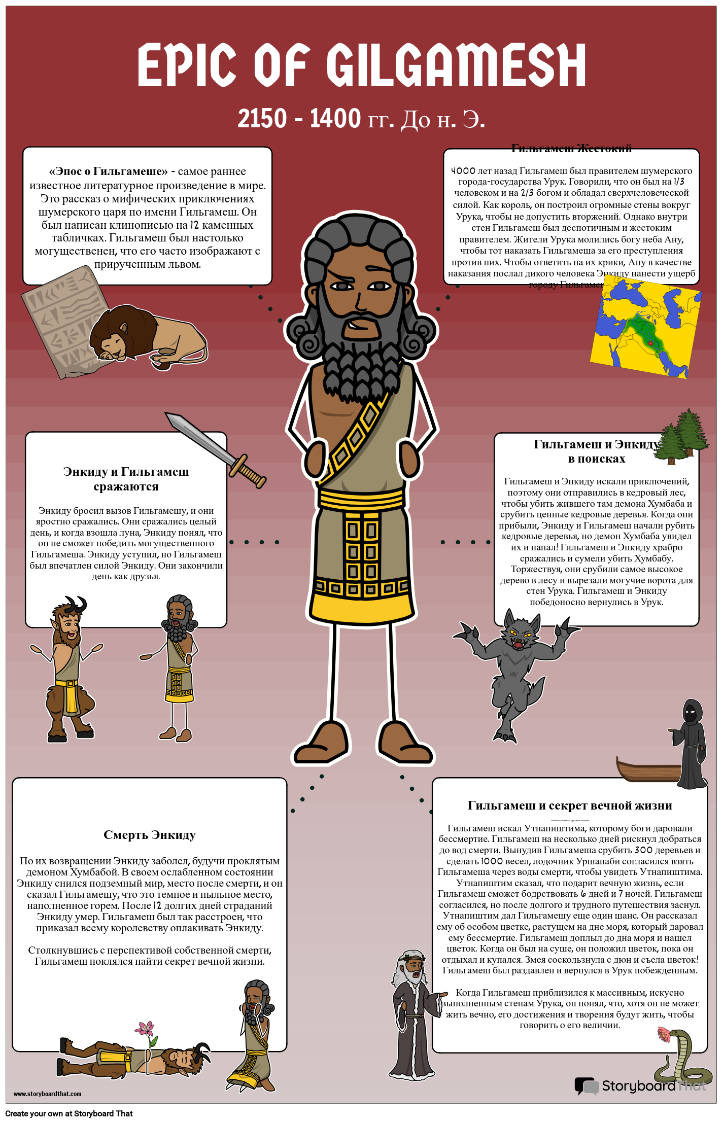 Эпос о Гильгамеше Storyboard by ru-examples