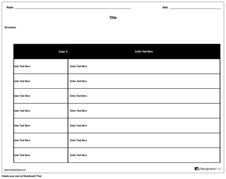 Таблица - 2 Столбца, 7 Строк, Вариант 2