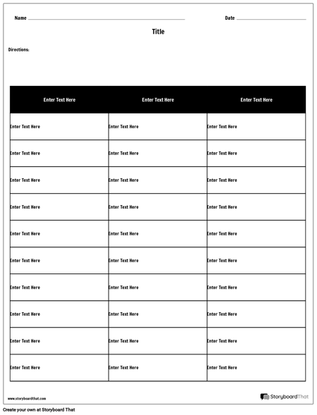 Таблица - 3 Столбца, 10 Строк