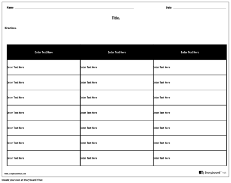 Таблица - 3 Столбца, 7 Строк