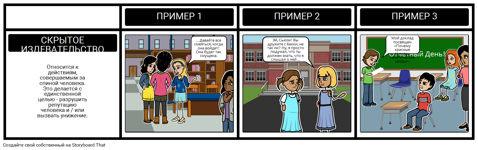 Пример Covert Запугивании Storyboard by ru-examples