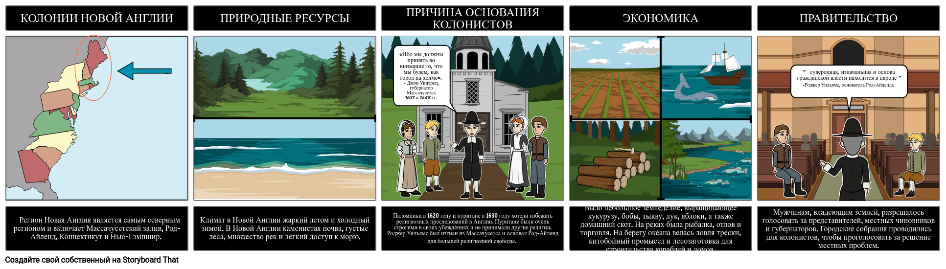 13 Колоний: Новая Англия Storyboard por ru-examples