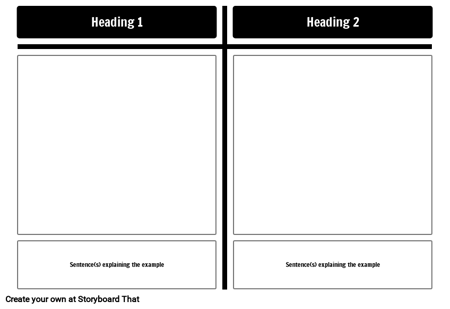 T-Chart с описанием 1 ряд