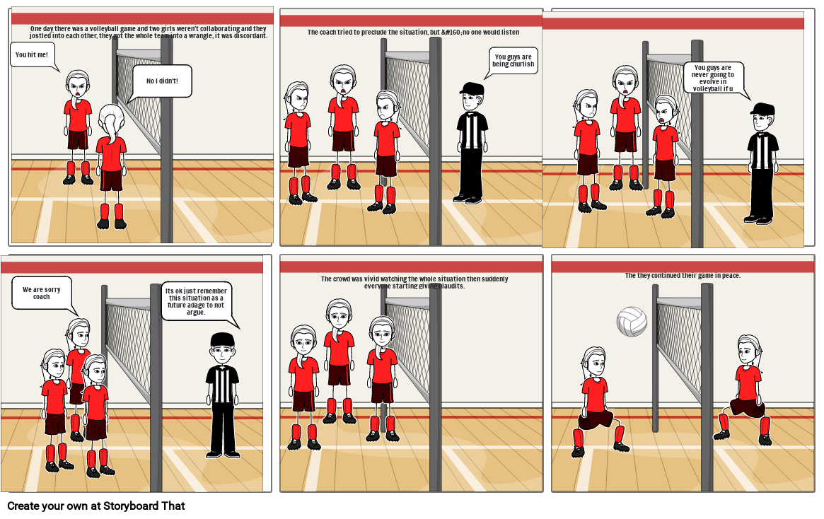 The volleyball game Storyboard by ruby62074