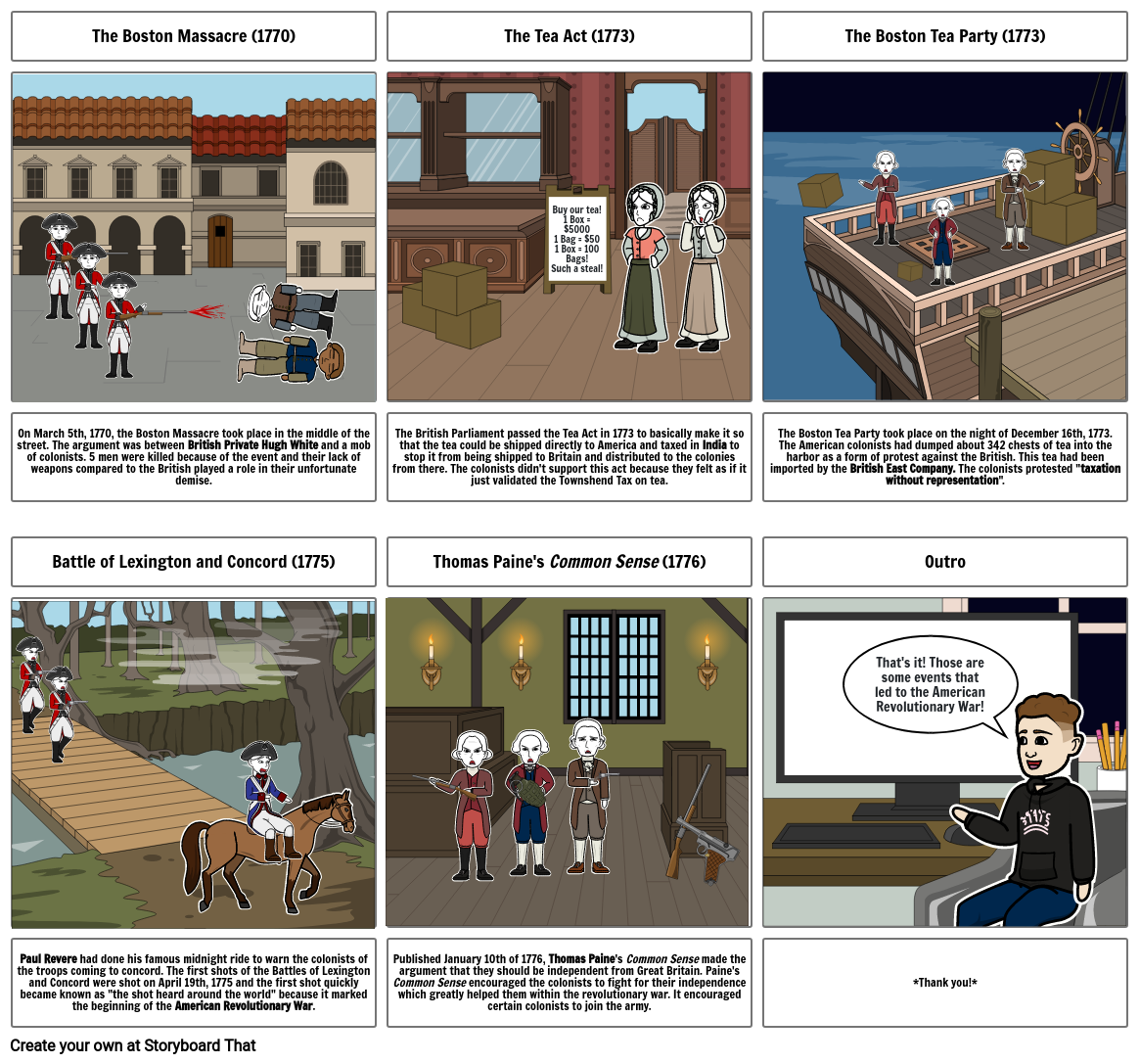 Revolutionary War Project 2 Storyboard by ryan4764