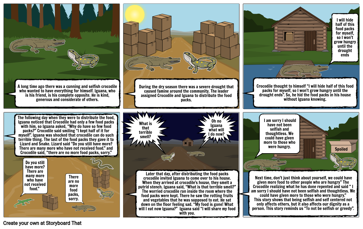 The Greedy Crocodile Storyboard by saav