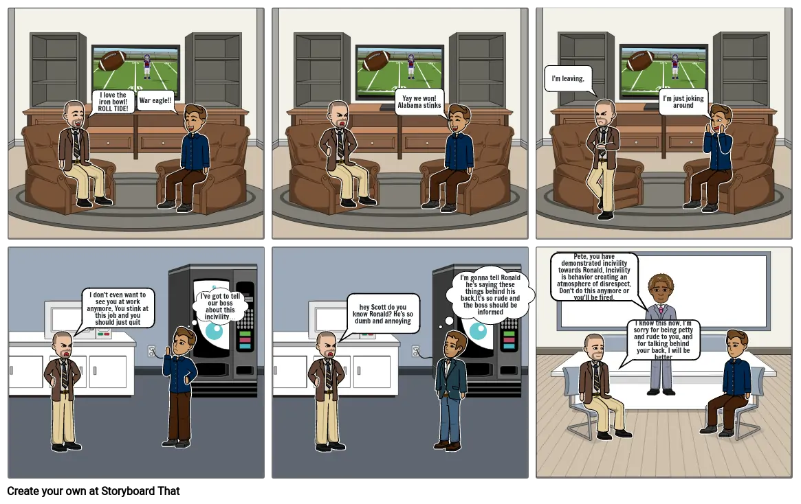 Workplace behavior comic strip