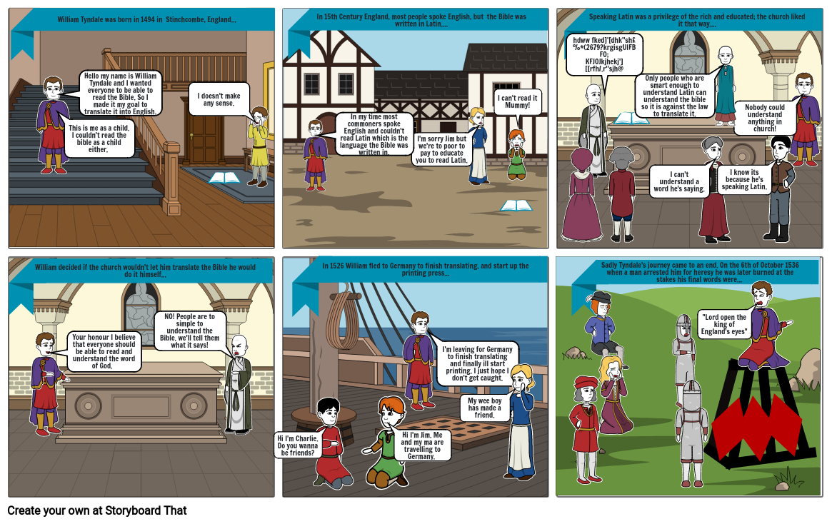 The Story of William Tyndale Storyboard by samjampie