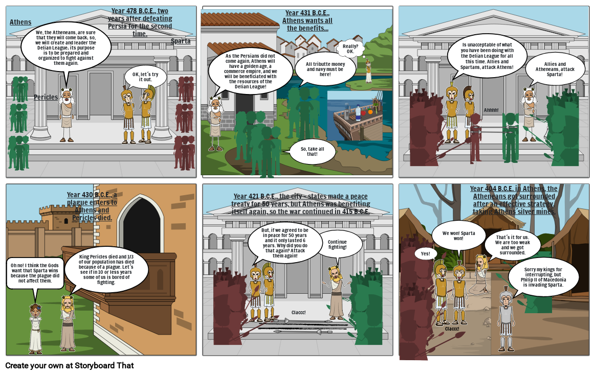 Peloponnesian War - Comic Strip &quot;Sparta vs Athens&quot;