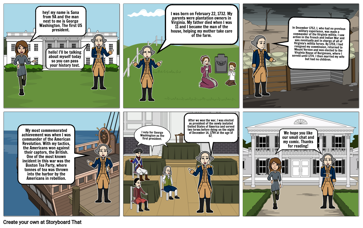 George Washington Storyboard By Sanaazhar 