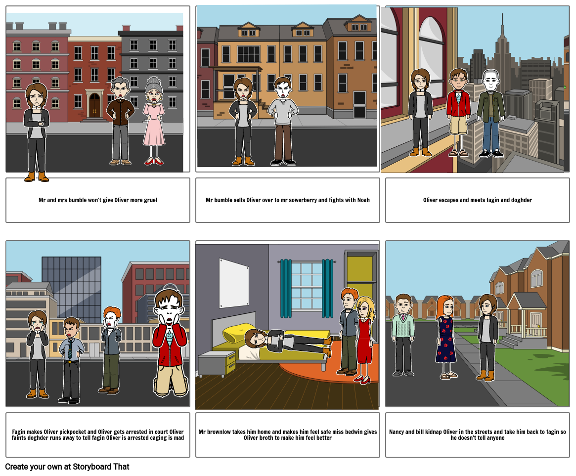 Oliver twist Storyboard by saniyah57497