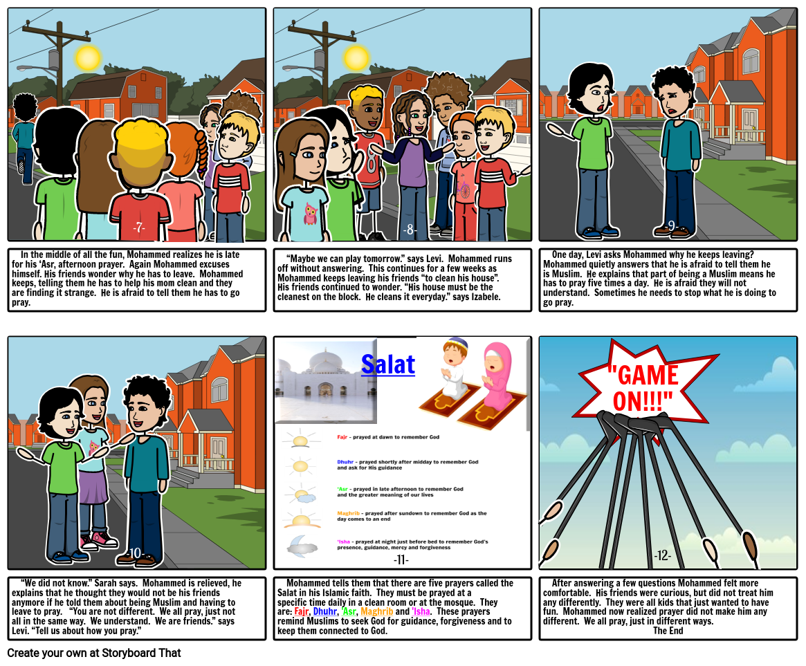 The Five Prayers Of Salat Part 2 Storyboard By Sc19