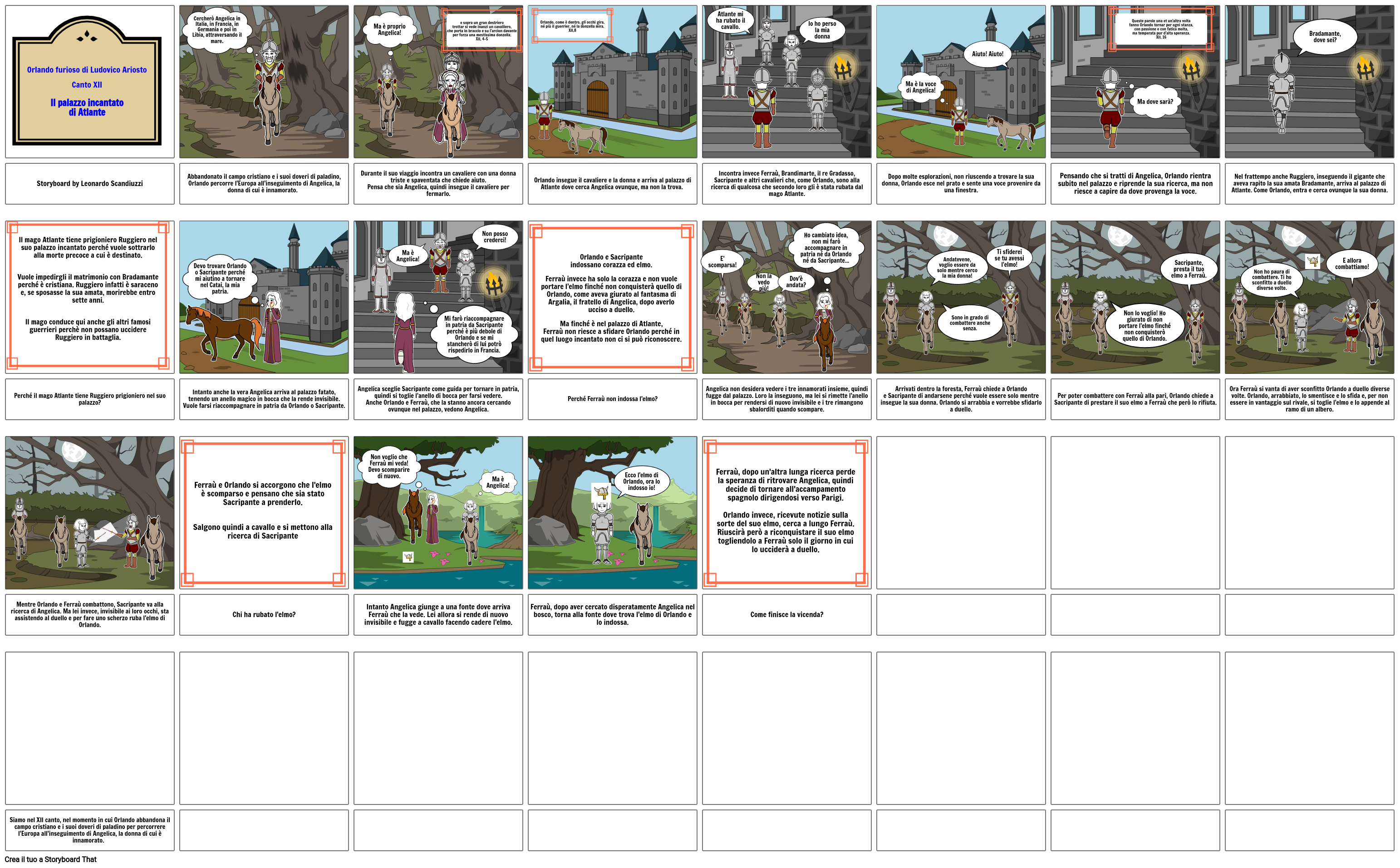 Il Palazzo Incantato Di Atlante Parafrasi Orlando furioso Palazzo di Atlante Storyboard af scandiuzzi