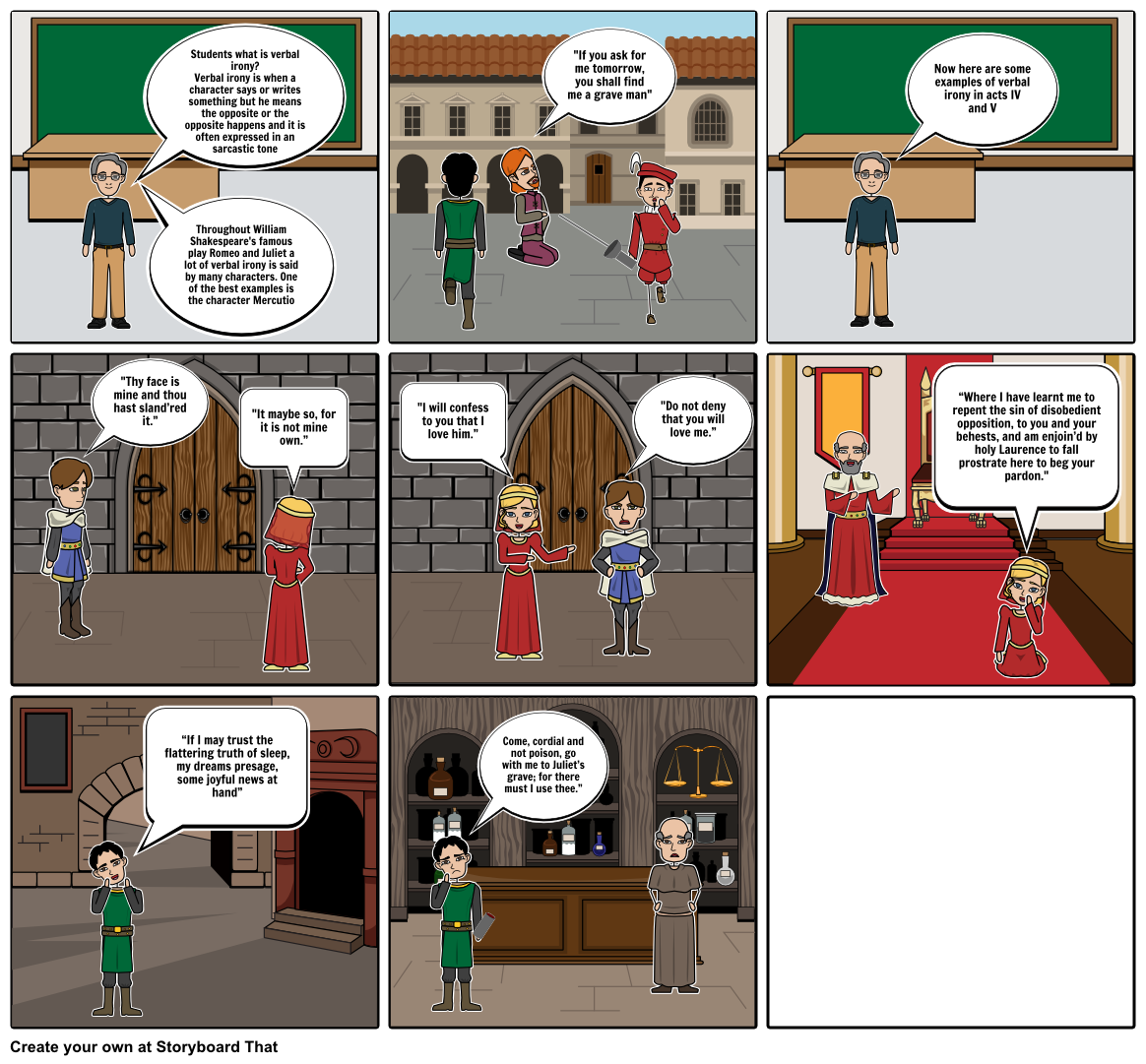 Romeo And Juliet (Verbal Irony) Storyboard af seba021