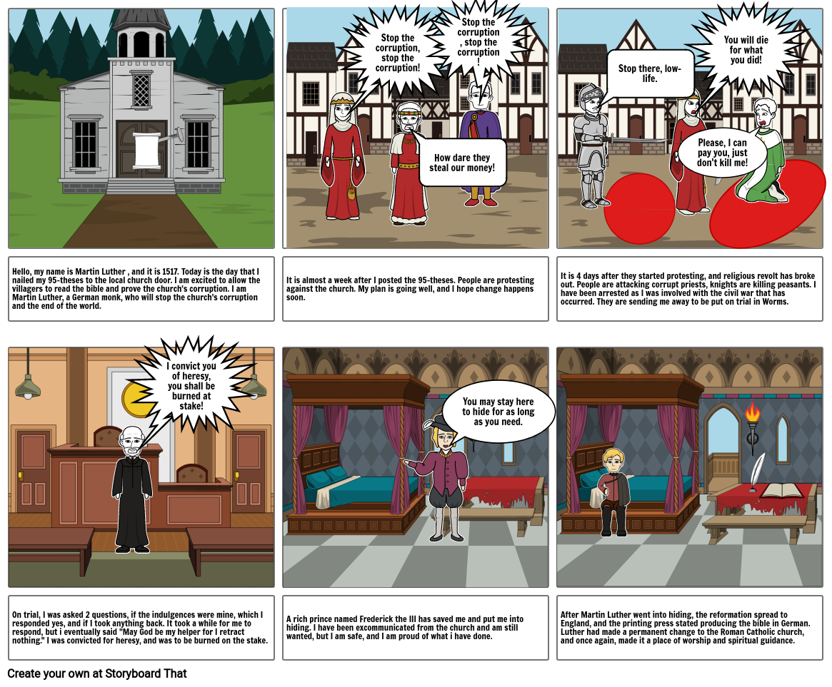 Martin Luther Life EXAM Storyboard by sebw