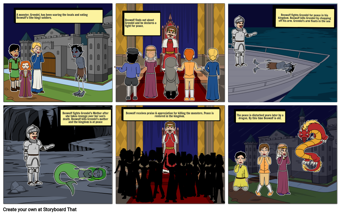 beowulf and grendel comic Storyboard by sga