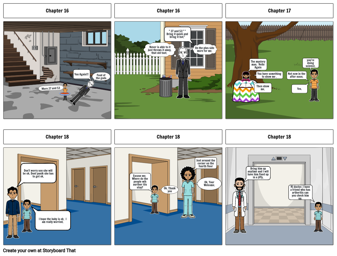 Skellig Chapter 16,17 and 18 Storyboard by shaheer_sarwar