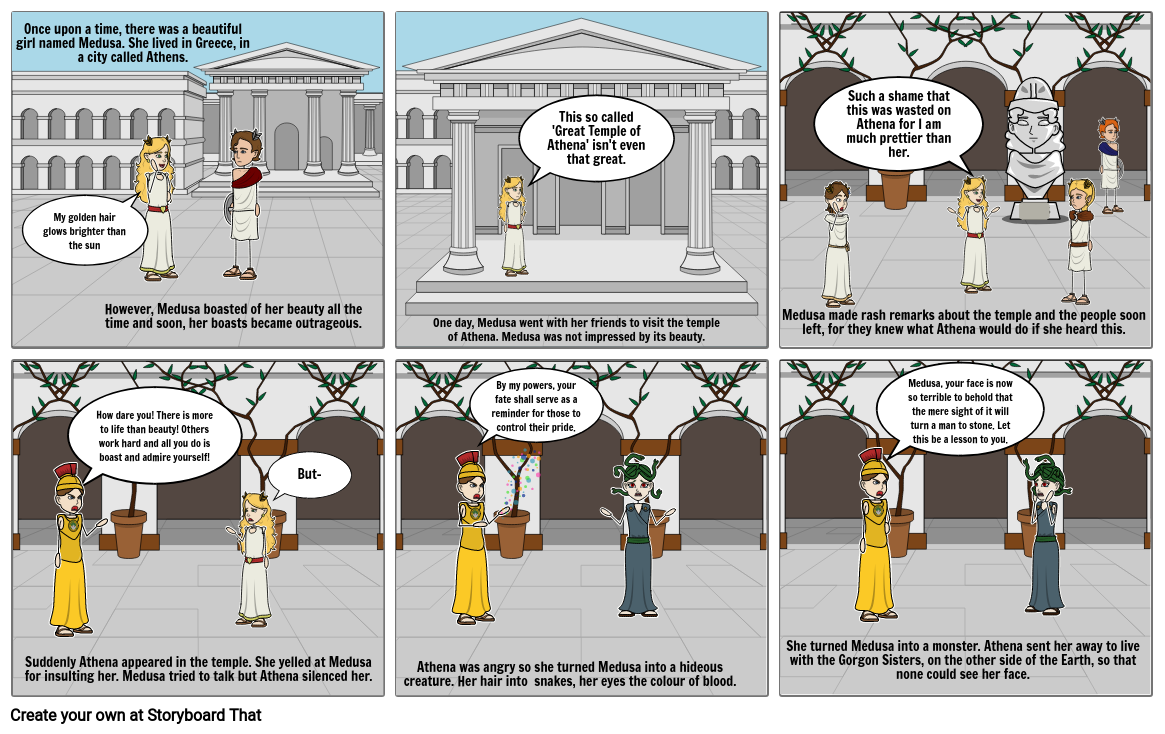 The Story Of Medusa Storyboard Por Siennahorner