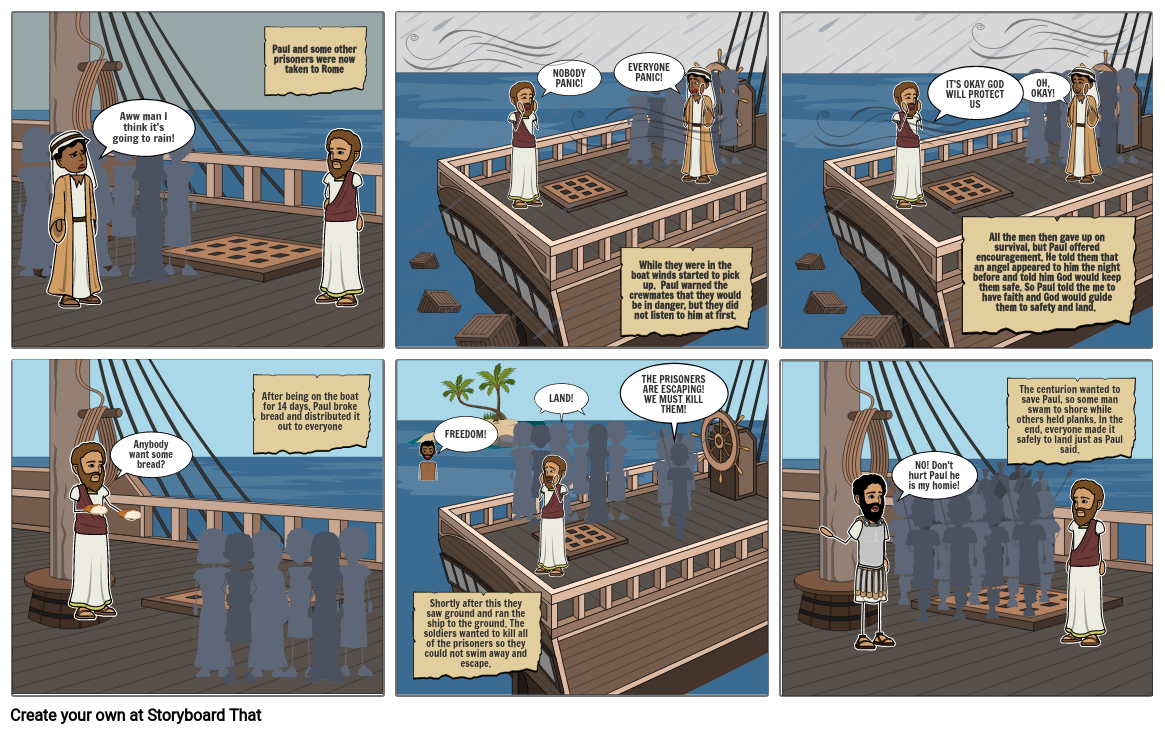 Acts 27:1-44 Storyboard por siobhanmw