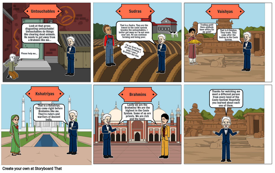 Ancient Indian Society Comic Strip Storyboard by siriannik