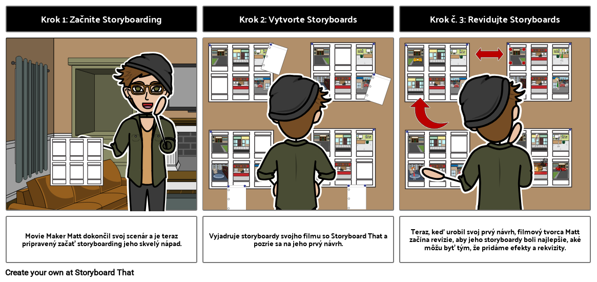 Movie Maker Matt Začína Storyboarding Storyboard