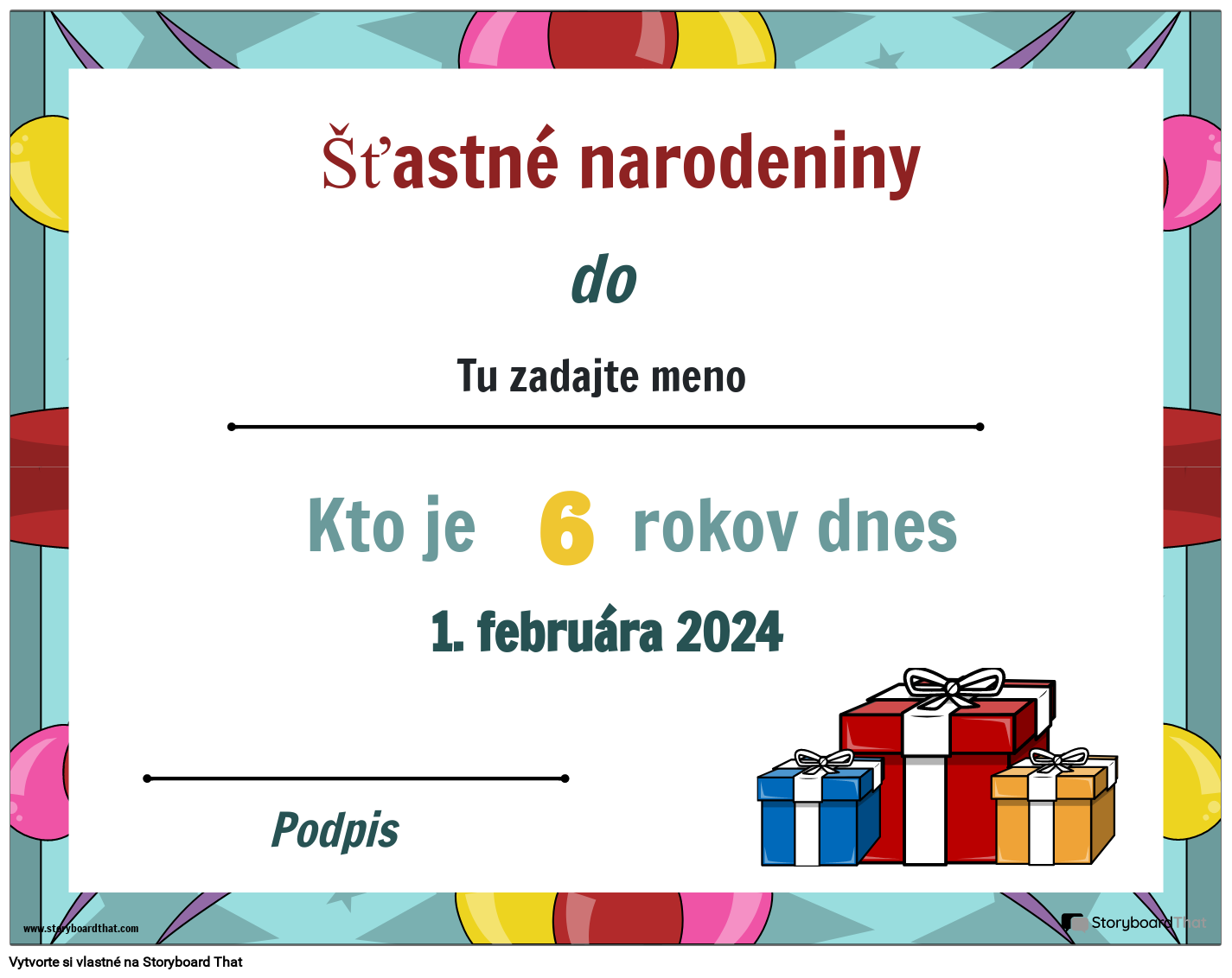 Narodeninový certifikát pre deti Storyboard por sk-examples