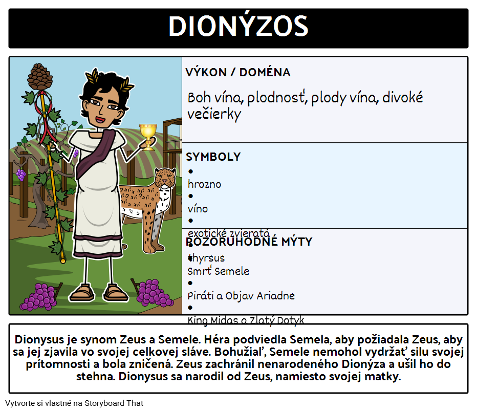 Olympiáni Dionysos Storyboard por skexamples