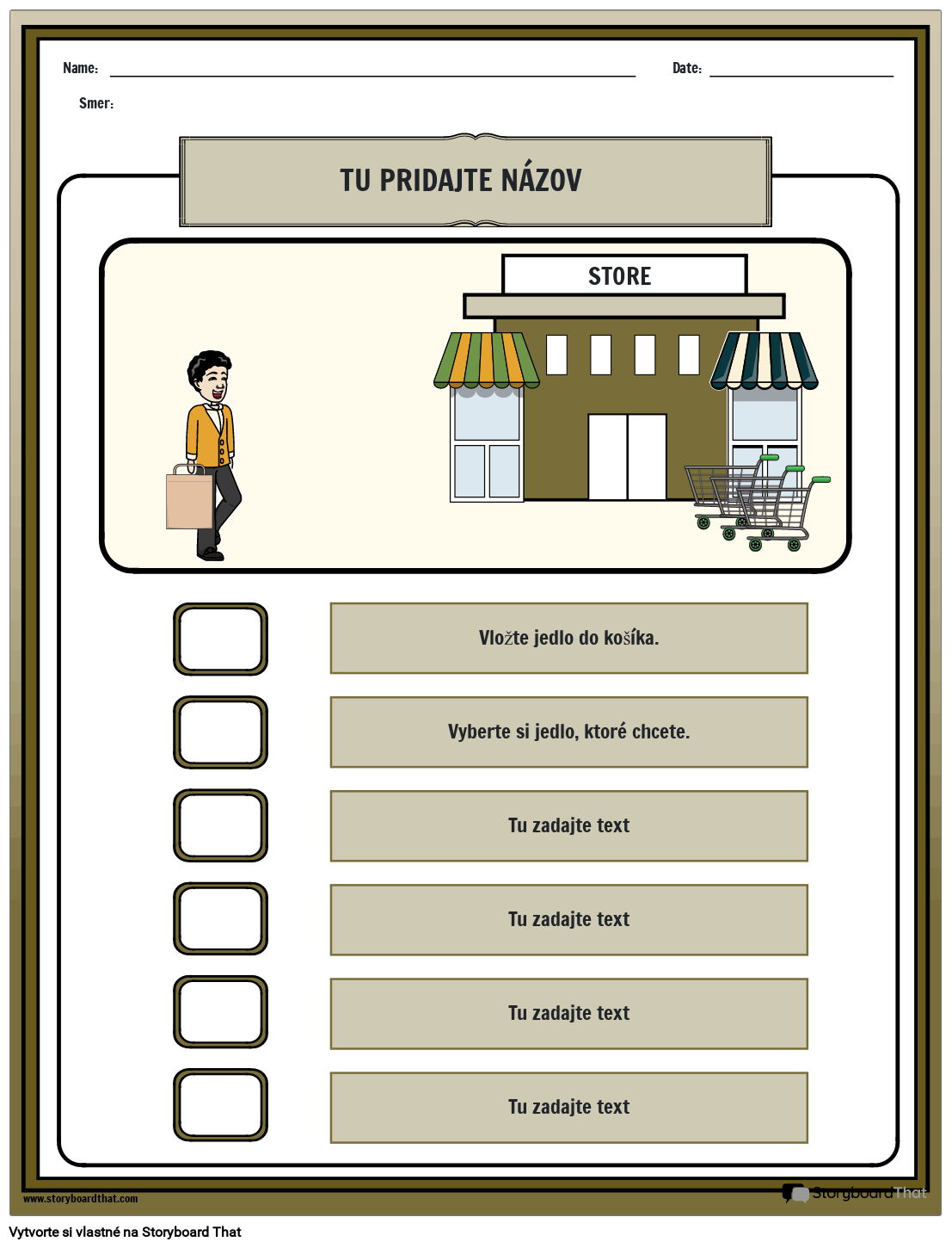 Sekvenovanie Príbehov Aktivity Pracovný List Storyboard