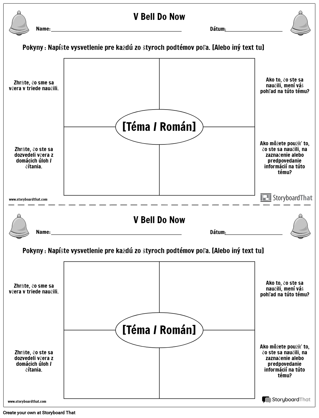 Zhrnutie Témy a Predpoveď Bell Ringer Storyboard
