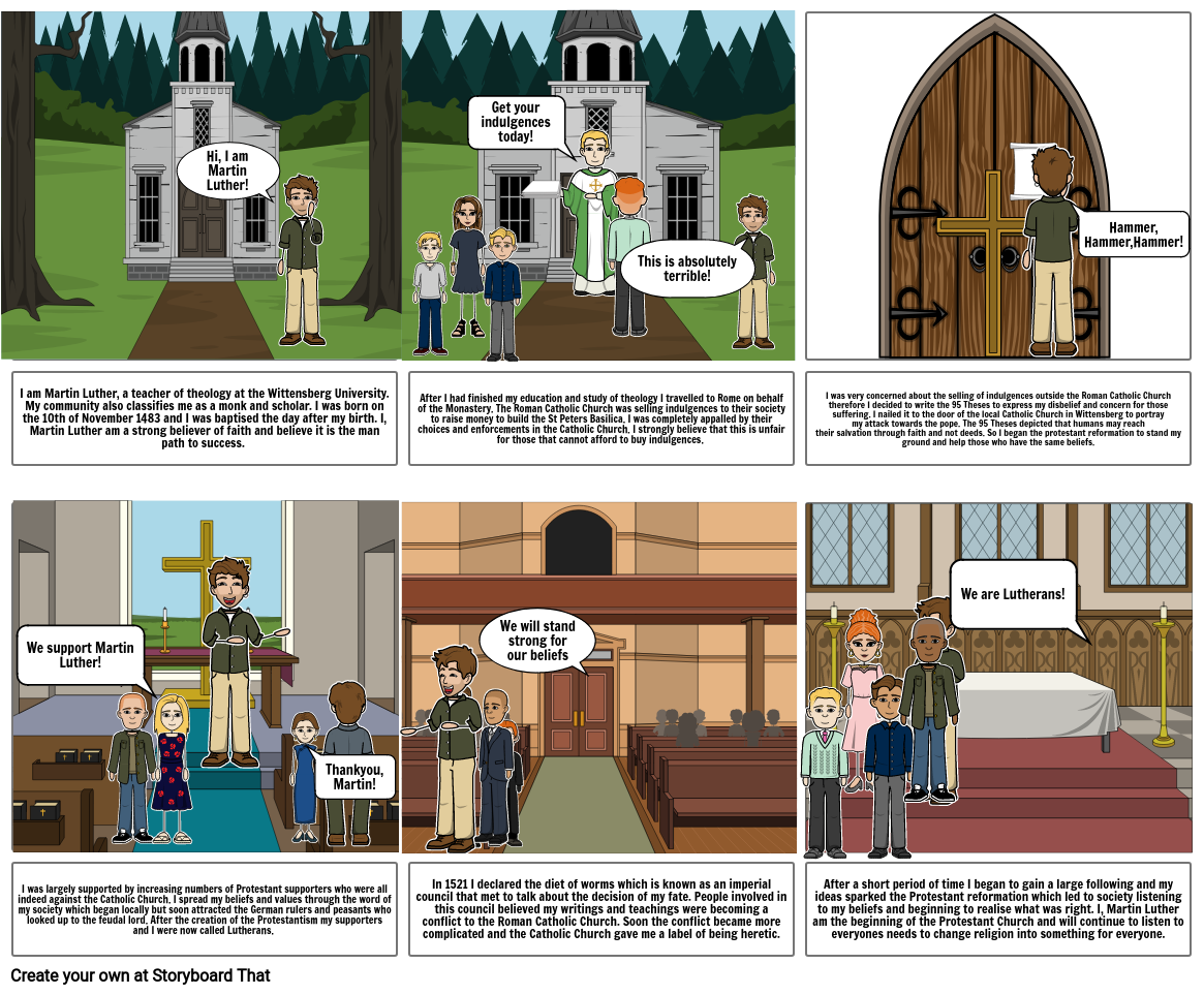 Religion Martin Luther Storyboard by skoch3