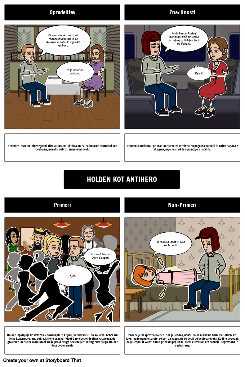 Lovilec v rži Holden kot Antihero Storyboard par sl-examples