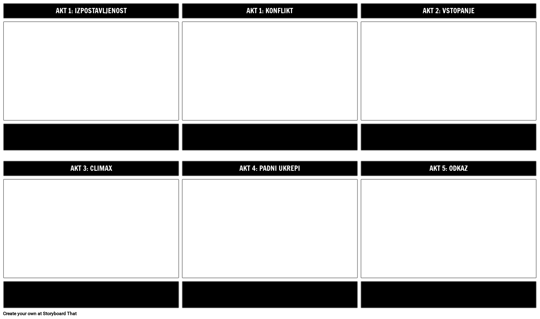 Predloga Diagrama Predvajanja s Petimi Akti