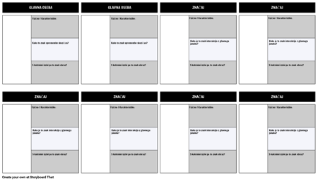 Tabela Znakov Predloga 3 Polja Izpolniti