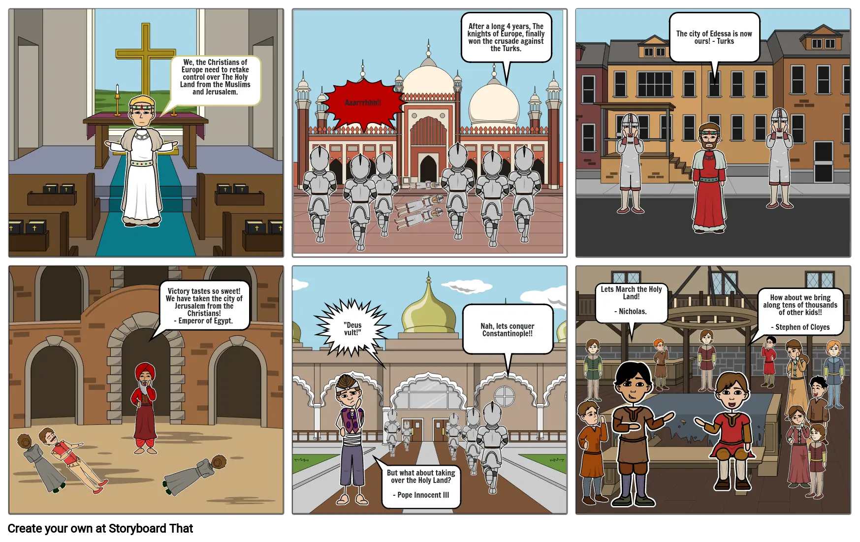 Medieval Crusades StoryBoard