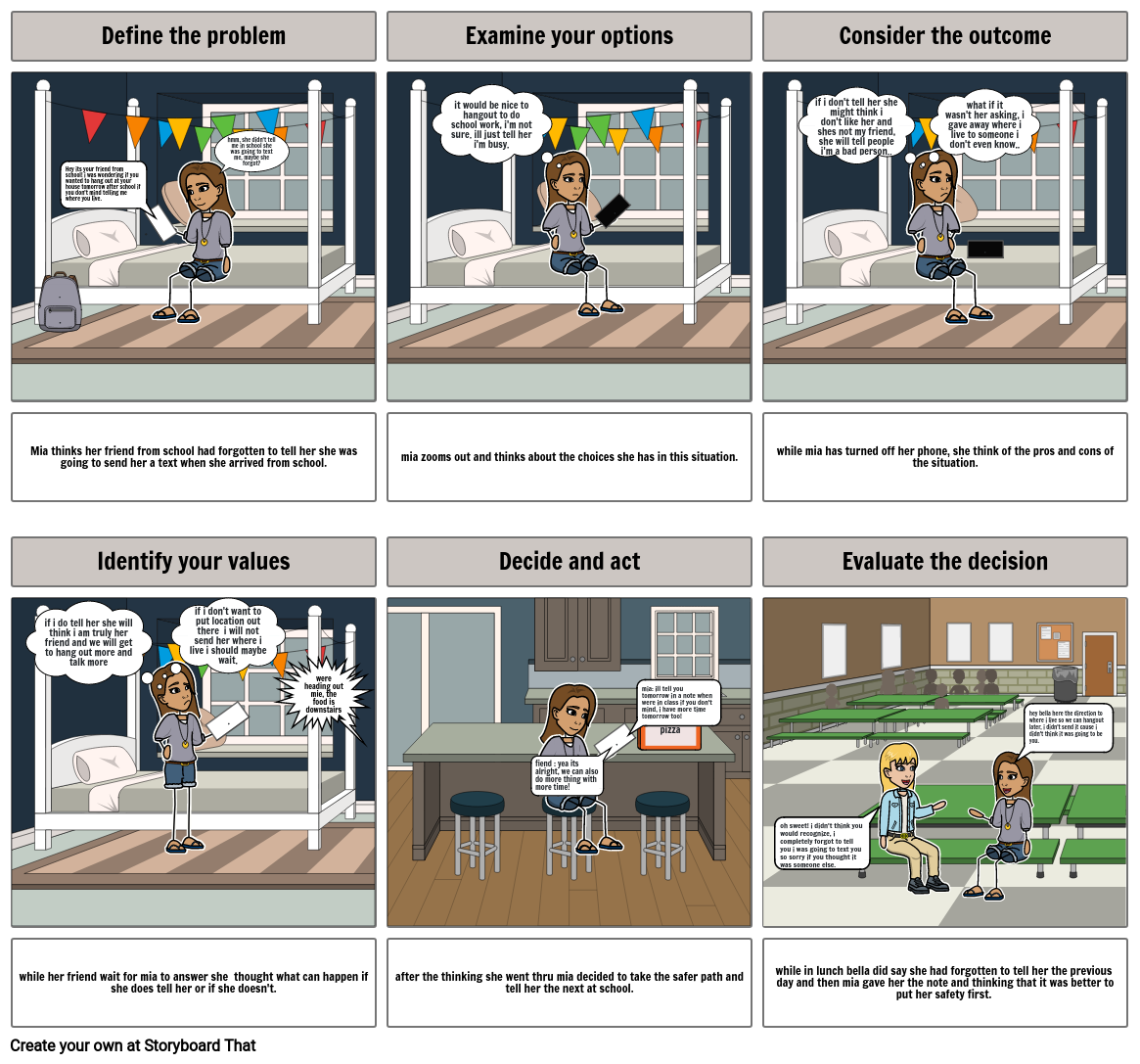 DECIDE comic strip assessment