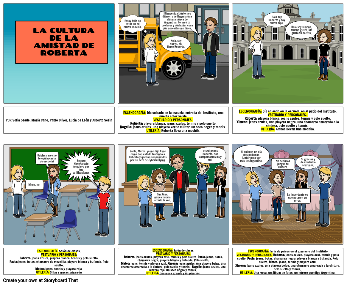 LA CULTURA DE LA AMISTAD DE ROBERTA Storyboard