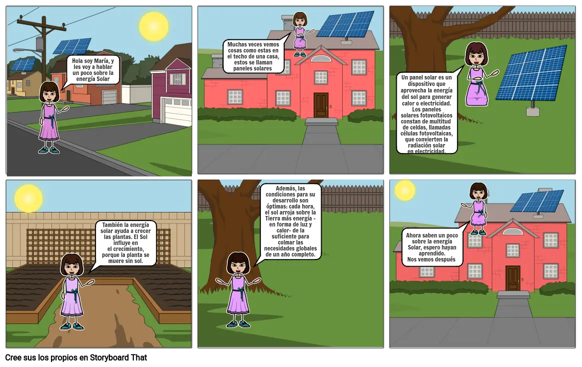 Historieta sobre la Energía Solar Storyboard by sofilina