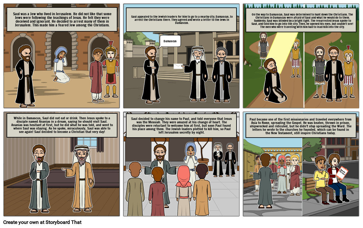Paul's Conversion Storyboard by sonjahartlen