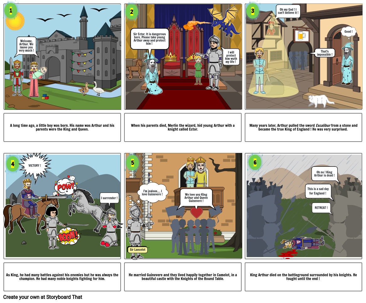 The Life of King Arthur Storyboard por sorcha73247