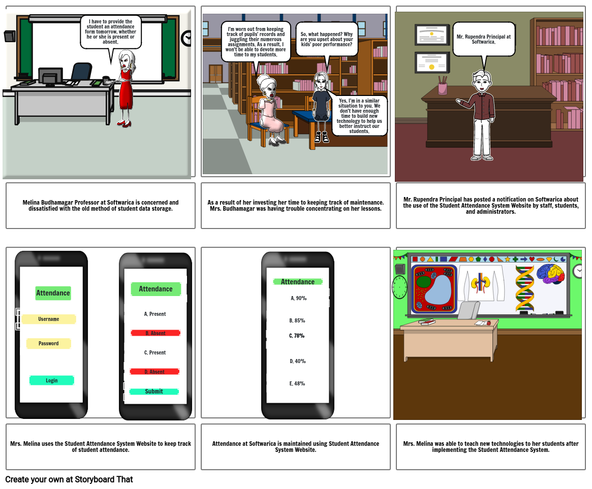 Student Attendance System Storyboard by srijan1